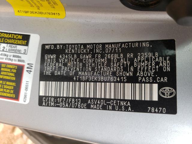 Photo 9 VIN: 4T1BF3EK3BU763415 - TOYOTA CAMRY BASE 