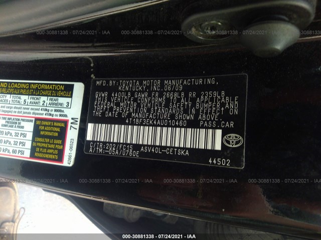 Photo 8 VIN: 4T1BF3EK4AU010460 - TOYOTA CAMRY 