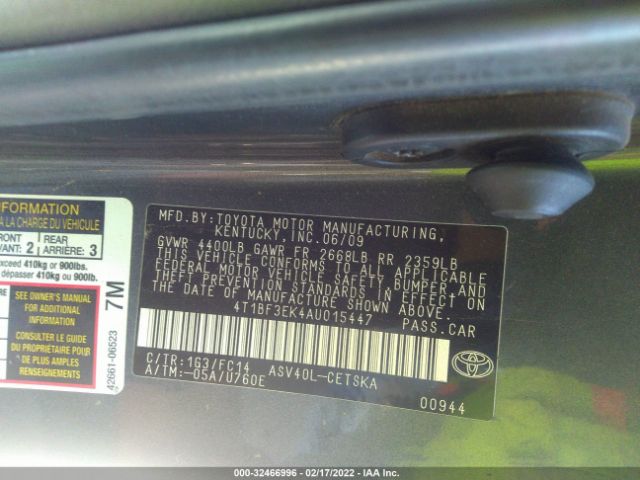 Photo 8 VIN: 4T1BF3EK4AU015447 - TOYOTA CAMRY 