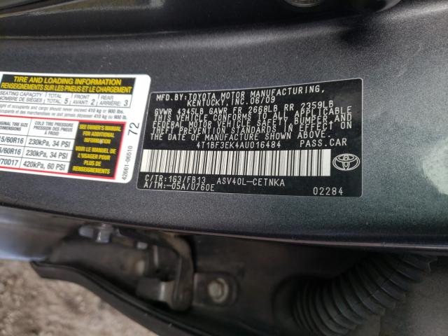 Photo 9 VIN: 4T1BF3EK4AU016484 - TOYOTA CAMRY BASE 