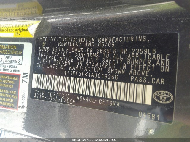 Photo 8 VIN: 4T1BF3EK4AU018266 - TOYOTA CAMRY 