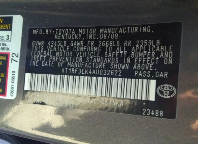 Photo 8 VIN: 4T1BF3EK4AU032622 - TOYOTA CAMRY 