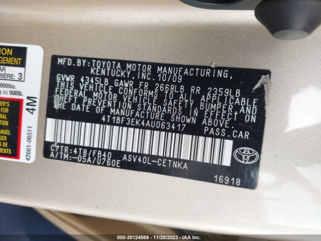 Photo 8 VIN: 4T1BF3EK4AU063417 - TOYOTA CAMRY 