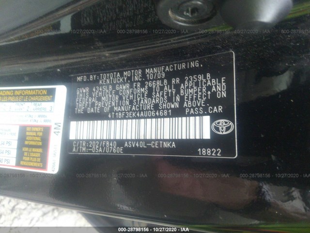 Photo 8 VIN: 4T1BF3EK4AU064681 - TOYOTA CAMRY 