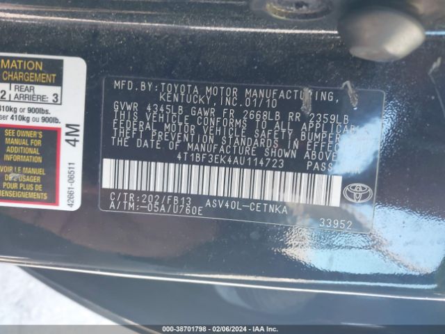 Photo 8 VIN: 4T1BF3EK4AU114723 - TOYOTA CAMRY 