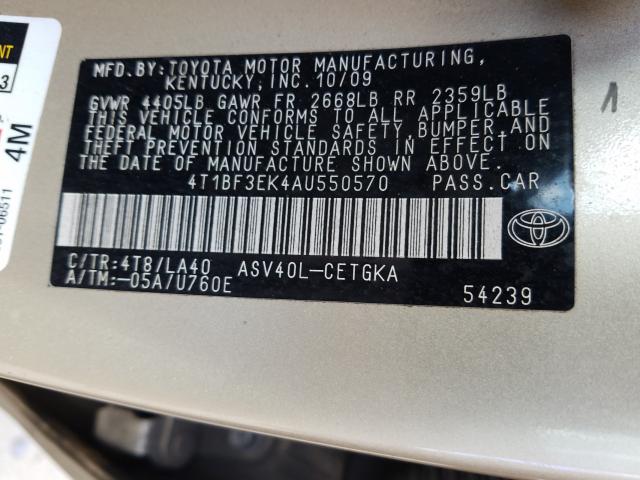 Photo 9 VIN: 4T1BF3EK4AU550570 - TOYOTA CAMRY BASE 