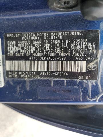 Photo 11 VIN: 4T1BF3EK4AU574528 - TOYOTA CAMRY 