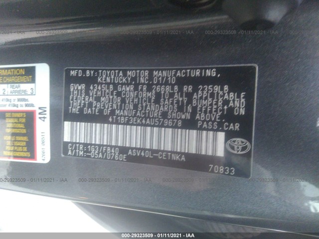 Photo 8 VIN: 4T1BF3EK4AU579678 - TOYOTA CAMRY 