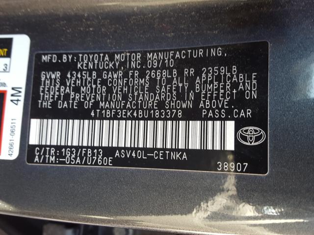 Photo 9 VIN: 4T1BF3EK4BU183378 - TOYOTA CAMRY BASE 