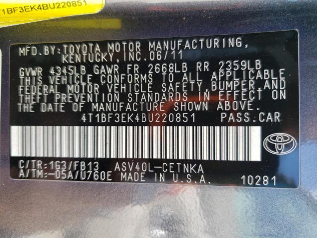 Photo 9 VIN: 4T1BF3EK4BU220851 - TOYOTA CAMRY 