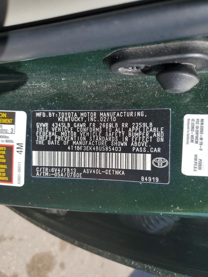 Photo 11 VIN: 4T1BF3EK4BU585403 - TOYOTA CAMRY 