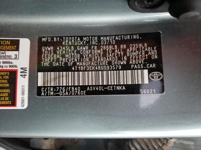 Photo 9 VIN: 4T1BF3EK4BU593579 - TOYOTA CAMRY LE A 