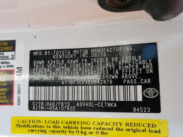 Photo 9 VIN: 4T1BF3EK4BU642876 - TOYOTA CAMRY BASE 