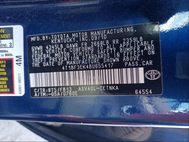 Photo 9 VIN: 4T1BF3EK4BU655417 - TOYOTA CAMRY BASE 