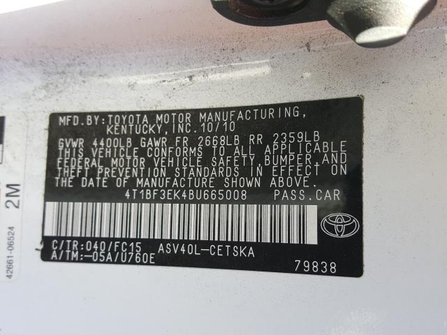 Photo 9 VIN: 4T1BF3EK4BU665008 - TOYOTA CAMRY BASE 