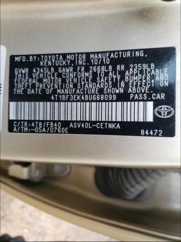 Photo 9 VIN: 4T1BF3EK4BU668099 - TOYOTA CAMRY BASE 