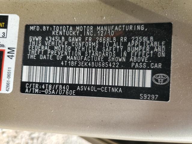 Photo 11 VIN: 4T1BF3EK4BU685422 - TOYOTA CAMRY BASE 