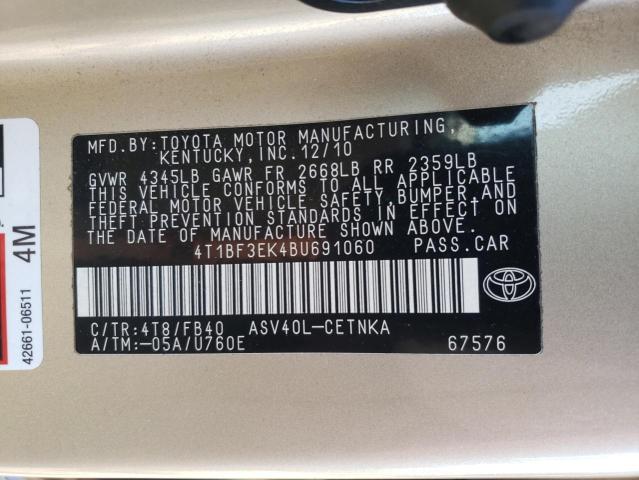 Photo 11 VIN: 4T1BF3EK4BU691060 - TOYOTA CAMRY 