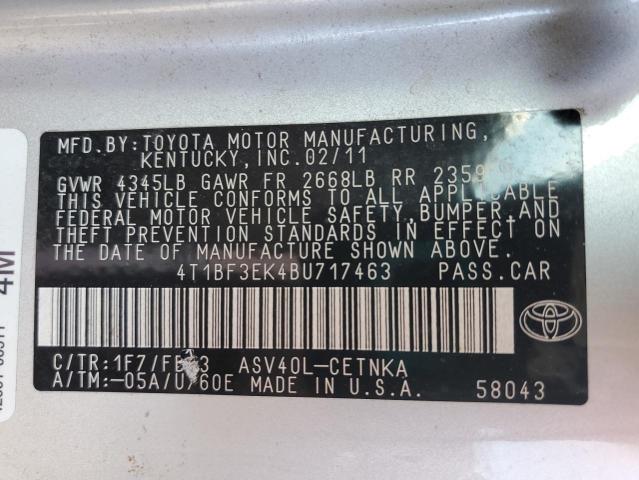 Photo 12 VIN: 4T1BF3EK4BU717463 - TOYOTA CAMRY BASE 