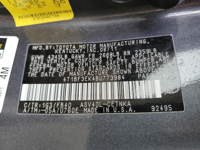 Photo 11 VIN: 4T1BF3EK4BU773984 - TOYOTA CAMRY BASE 