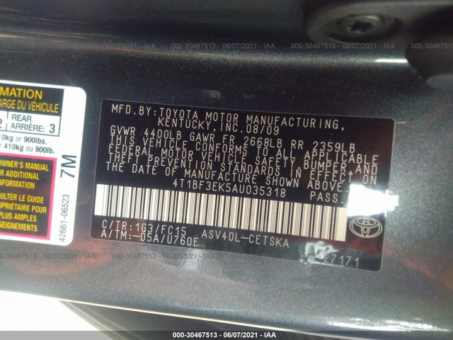 Photo 8 VIN: 4T1BF3EK5AU035318 - TOYOTA CAMRY 