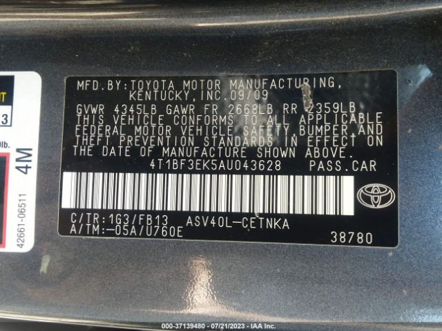 Photo 8 VIN: 4T1BF3EK5AU043628 - TOYOTA CAMRY 