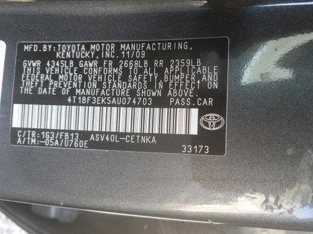 Photo 9 VIN: 4T1BF3EK5AU074703 - TOYOTA CAMRY BASE 