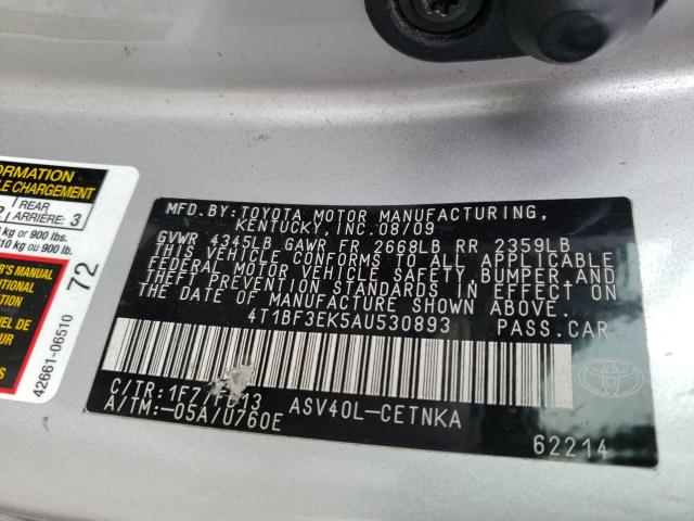 Photo 9 VIN: 4T1BF3EK5AU530893 - TOYOTA CAMRY BASE 