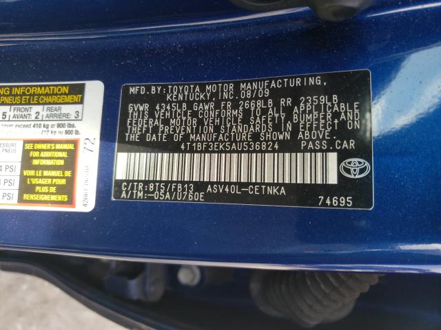 Photo 9 VIN: 4T1BF3EK5AU536824 - TOYOTA CAMRY BASE 