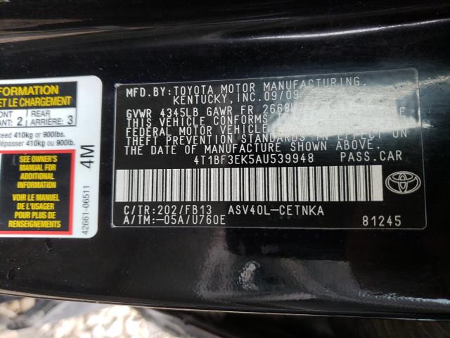 Photo 9 VIN: 4T1BF3EK5AU539948 - TOYOTA CAMRY BASE 