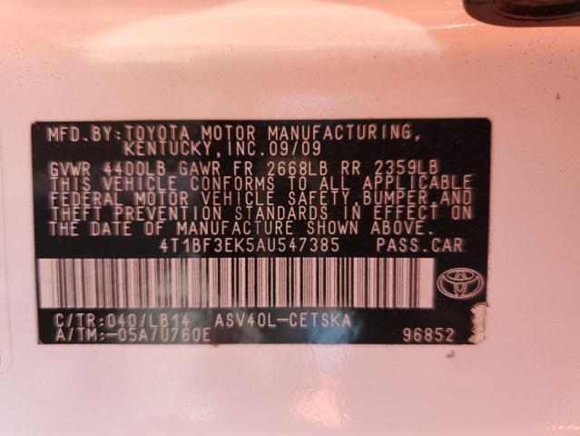 Photo 12 VIN: 4T1BF3EK5AU547385 - TOYOTA CAMRY 