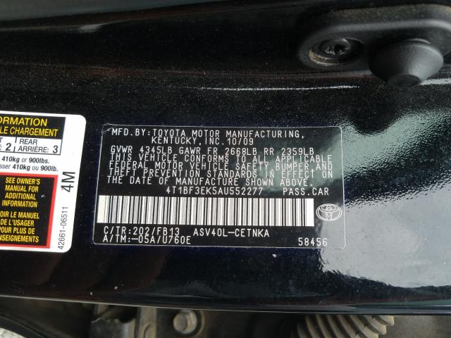 Photo 9 VIN: 4T1BF3EK5AU552277 - TOYOTA CAMRY BASE 