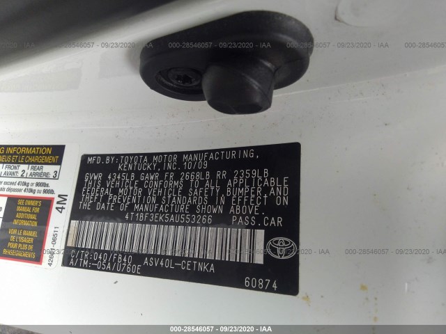 Photo 8 VIN: 4T1BF3EK5AU553266 - TOYOTA CAMRY 