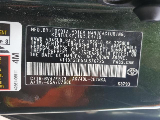 Photo 11 VIN: 4T1BF3EK5AU576725 - TOYOTA CAMRY BASE 