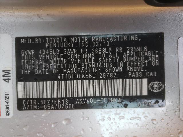 Photo 9 VIN: 4T1BF3EK5BU129782 - TOYOTA CAMRY BASE 