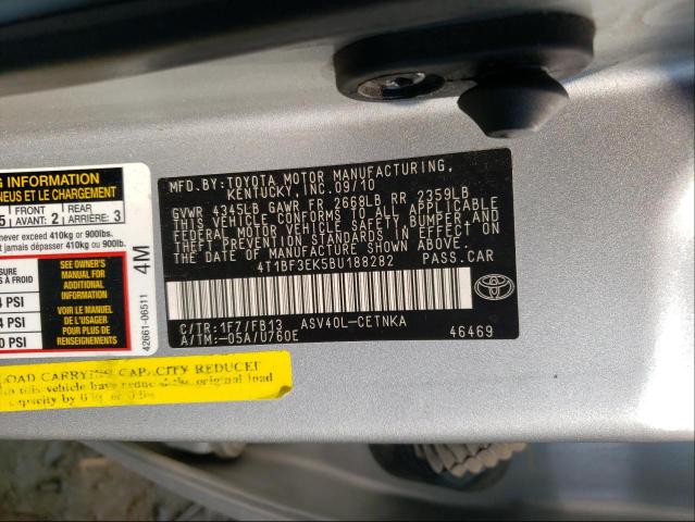 Photo 9 VIN: 4T1BF3EK5BU188282 - TOYOTA CAMRY BASE 