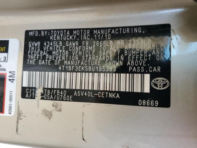 Photo 11 VIN: 4T1BF3EK5BU195393 - TOYOTA CAMRY BASE 