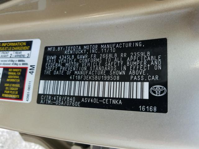 Photo 9 VIN: 4T1BF3EK5BU199508 - TOYOTA CAMRY BASE 