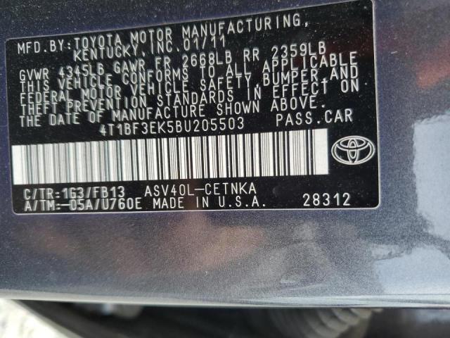 Photo 11 VIN: 4T1BF3EK5BU205503 - TOYOTA CAMRY 