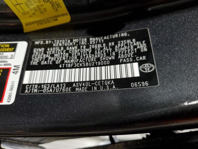 Photo 11 VIN: 4T1BF3EK5BU219000 - TOYOTA CAMRY 