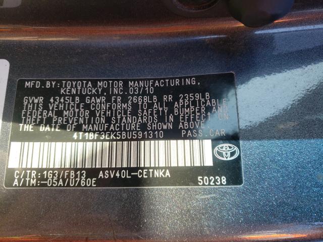 Photo 9 VIN: 4T1BF3EK5BU591310 - TOYOTA CAMRY 