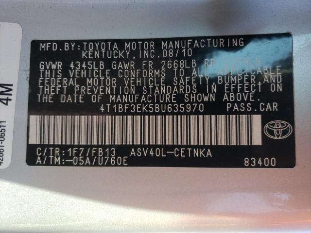 Photo 9 VIN: 4T1BF3EK5BU635970 - TOYOTA CAMRY BASE 