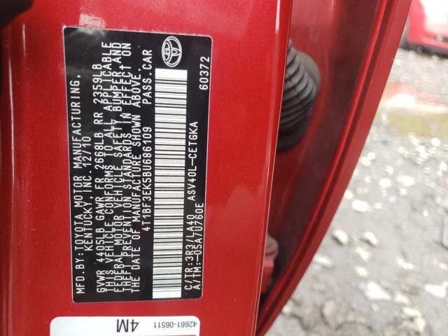 Photo 9 VIN: 4T1BF3EK5BU686109 - TOYOTA CAMRY BASE 