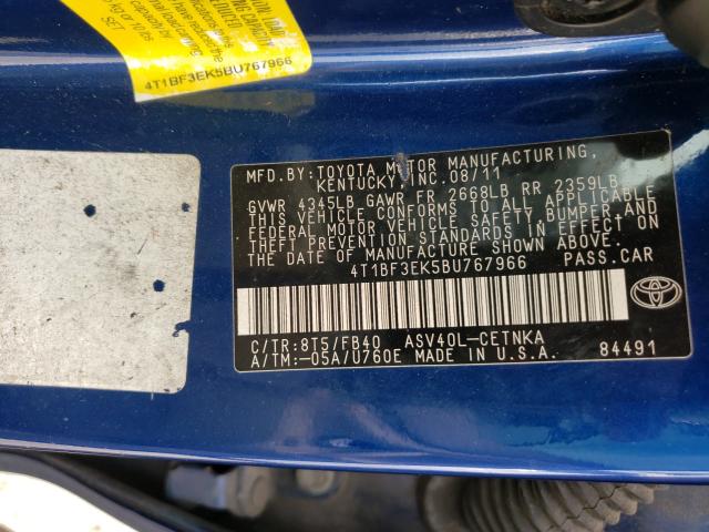 Photo 9 VIN: 4T1BF3EK5BU767966 - TOYOTA CAMRY BASE 