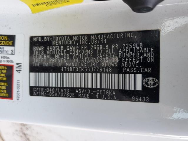 Photo 11 VIN: 4T1BF3EK5BU776148 - TOYOTA CAMRY BASE 