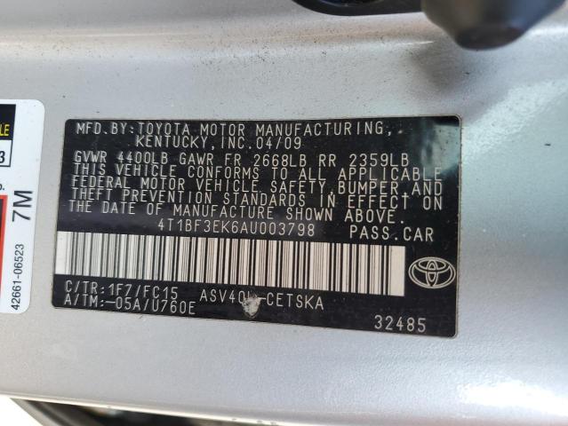 Photo 11 VIN: 4T1BF3EK6AU003798 - TOYOTA CAMRY BASE 