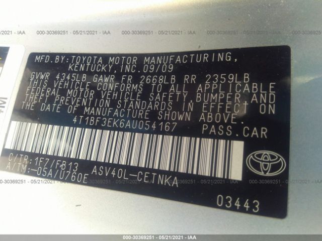 Photo 8 VIN: 4T1BF3EK6AU054167 - TOYOTA CAMRY 