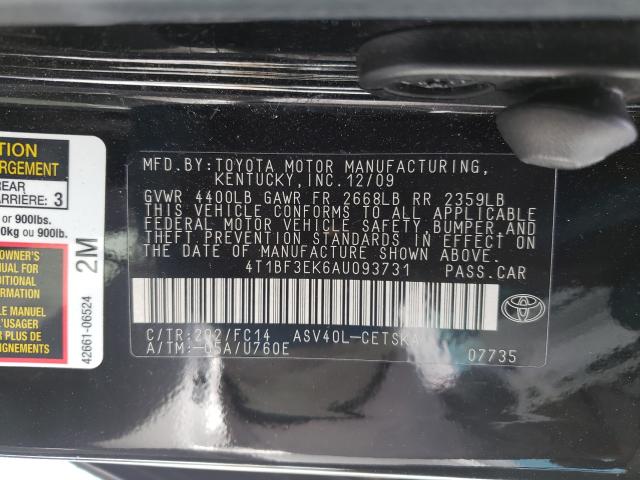 Photo 9 VIN: 4T1BF3EK6AU093731 - TOYOTA CAMRY BASE 