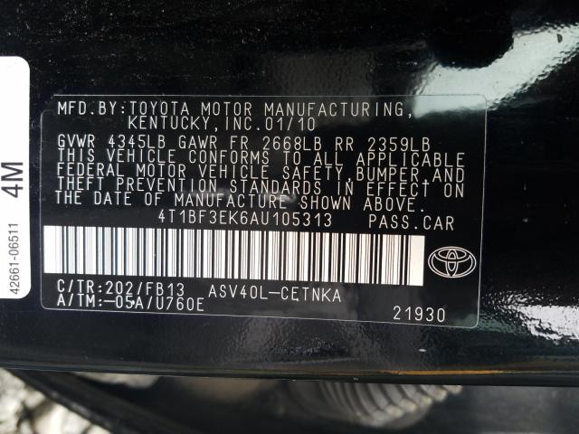 Photo 9 VIN: 4T1BF3EK6AU105313 - TOYOTA CAMRY BASE 