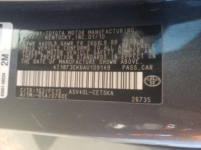 Photo 9 VIN: 4T1BF3EK6AU109149 - TOYOTA CAMRY BASE 